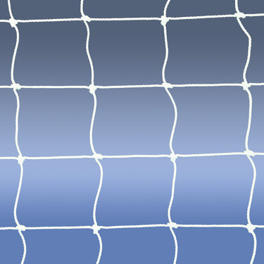 Futsal Goal Replacement Net - Official Size (6 ft. 7 in.H x 9 ft. 10 in.W x 3 ft.3 in.D - 4 in. Sq.) (2m x 3m) (White)
